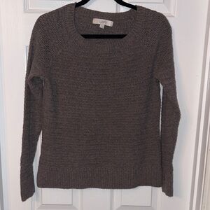 LOFT Women's Taupe Crew Neck Sweater